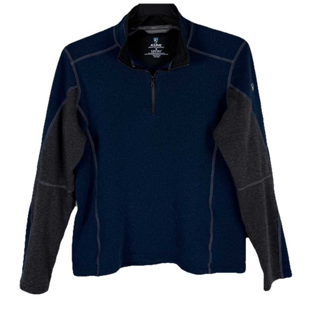Kuhl‎ Revel 1/4 Zip Sweater Kashmira Fleece Pullover Mens Medium Blue Gorpcore